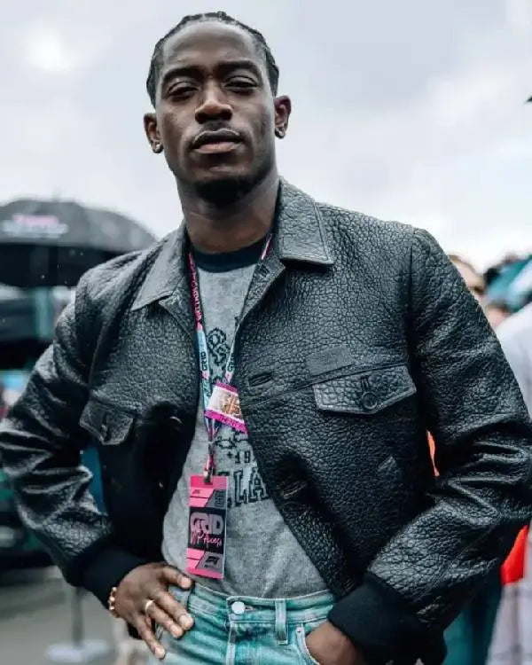 F1 Movie Damson Idris Black Leather Jacket USA Jackets