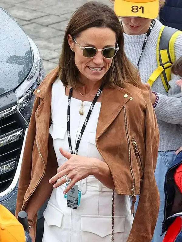 F1 Pippa Middleton Brown Leather Jacket USA Jackets