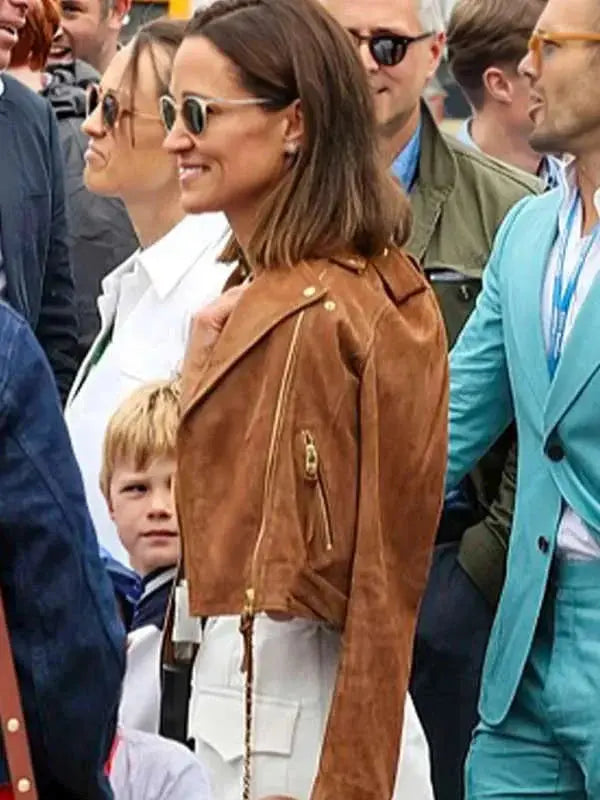 F1 Pippa Middleton Brown Leather Jacket USA Jackets