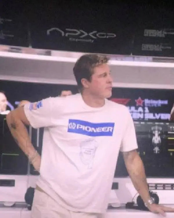 F1 The Movie 2025 Brad Pitt White T-shirt USA Jackets