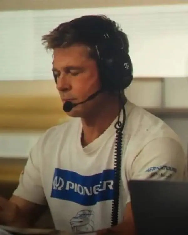 F1 The Movie 2025 Brad Pitt White T-shirt USA Jackets