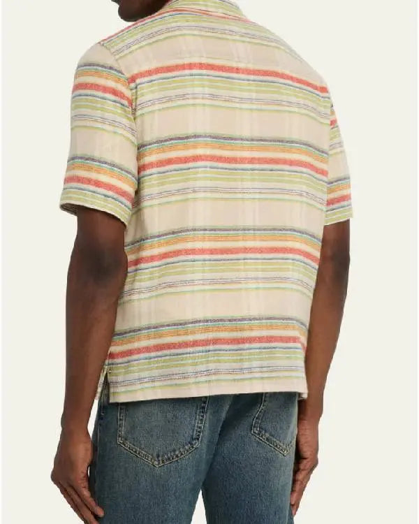 F1 The Movie Brad Pitt Stripe Shirt USA Jackets