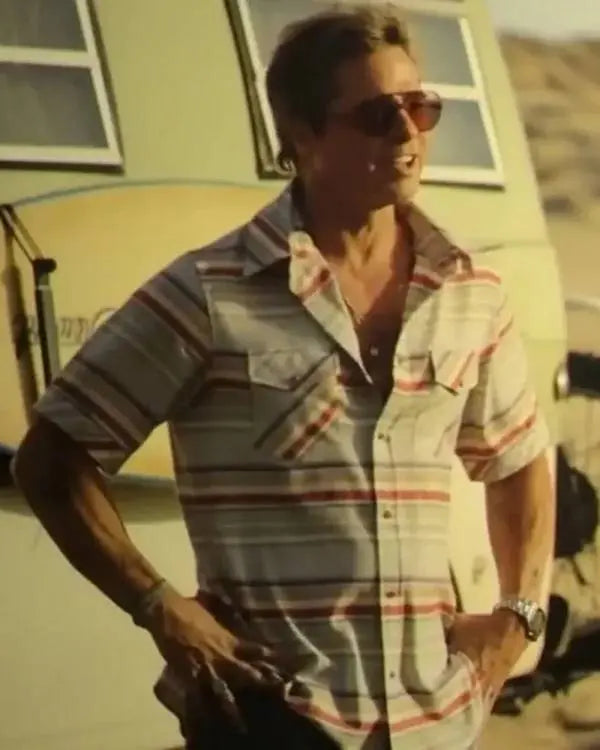 F1 The Movie Brad Pitt Stripe Shirt USA Jackets