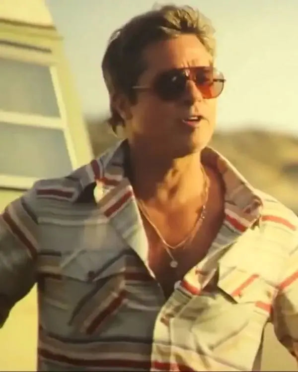 F1 The Movie Brad Pitt Stripe Shirt USA Jackets