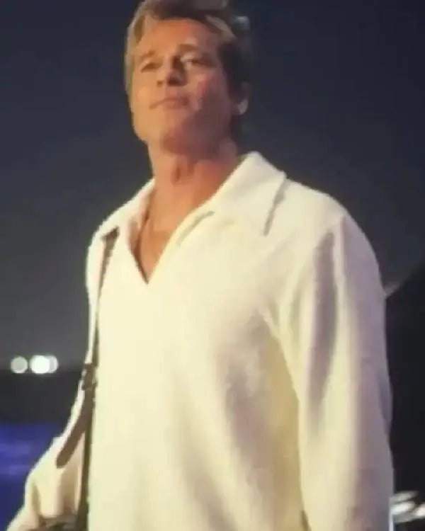 F1 The Movie Brad Pitt White Sweatshirt USA Jackets