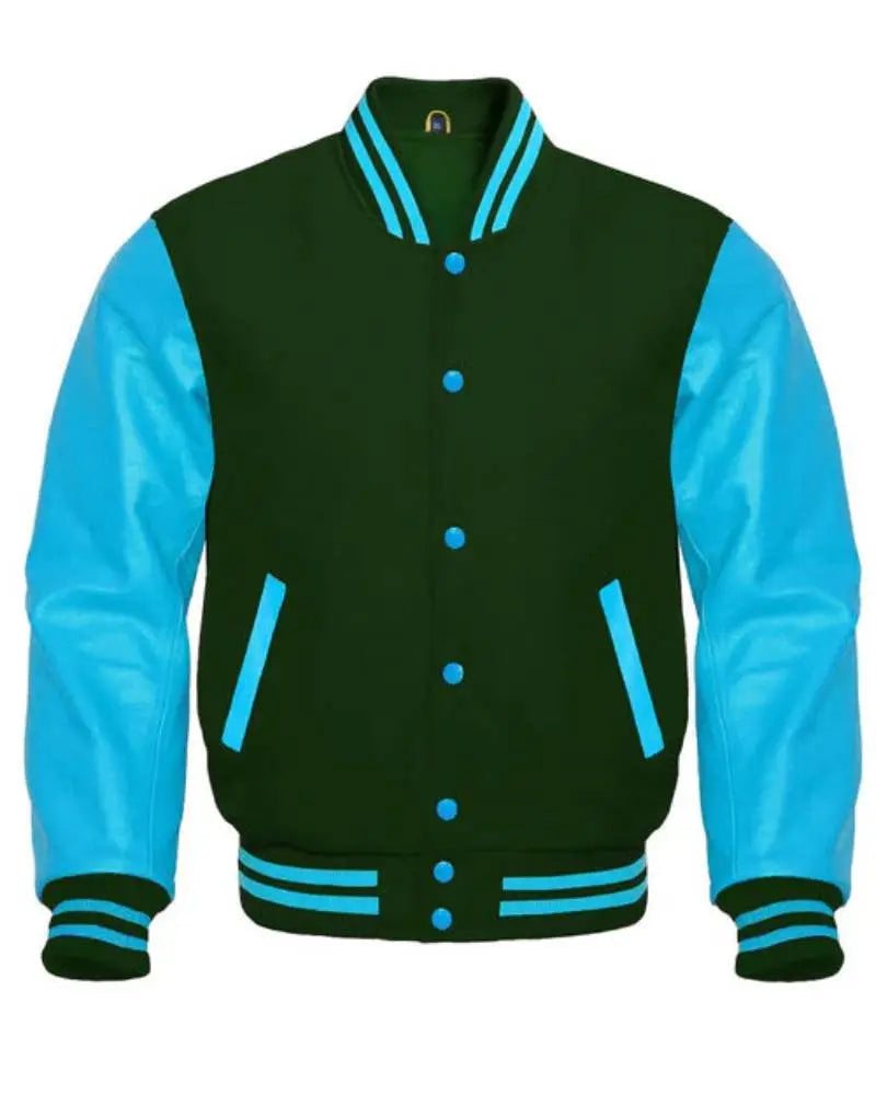 Forest Green And Blue Varsity Jacket USA Jackets