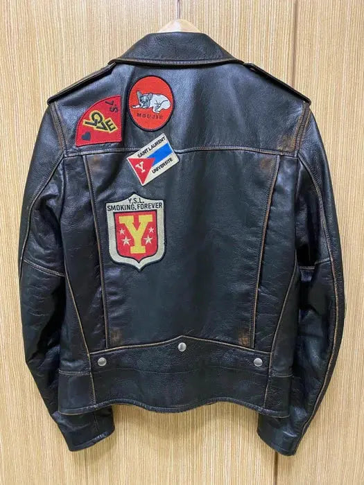 G Eazy Saint Laurent Paris Vintage Calf Leather Jacket USA Jackets