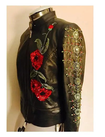 Jimmy Page Poppy Rose Floral Black Jacket USA Jackets