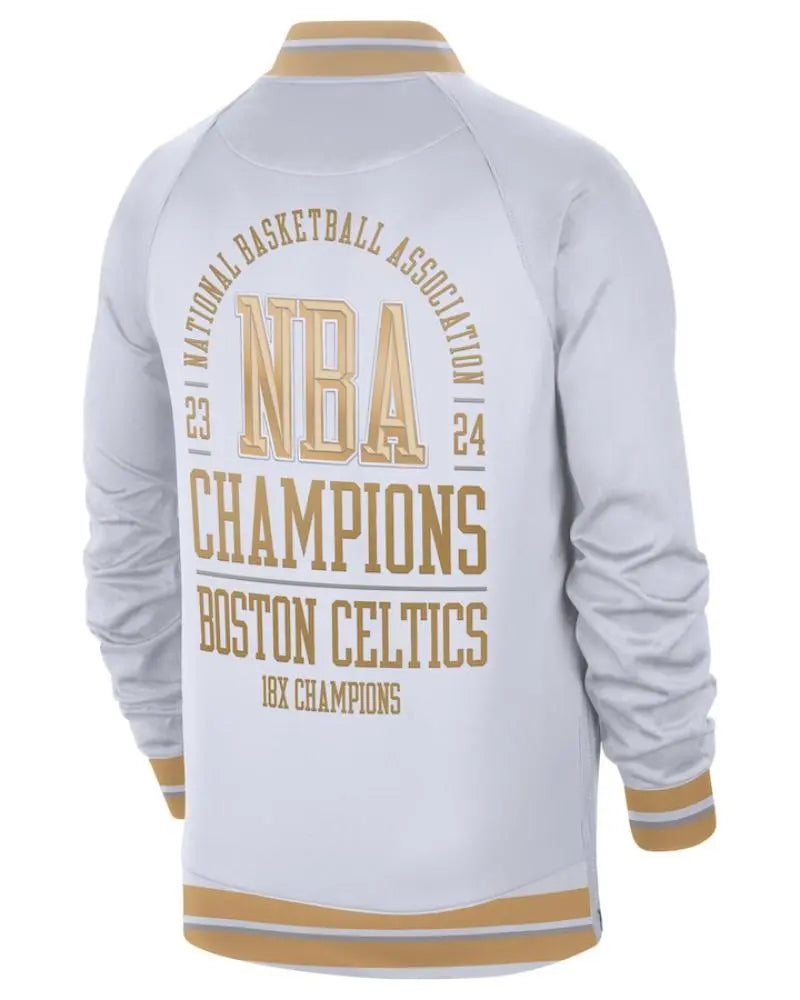 Men’s Boston Celtics Nike White/Gold 2024 NBA Finals Champions Jacket USA Jackets
