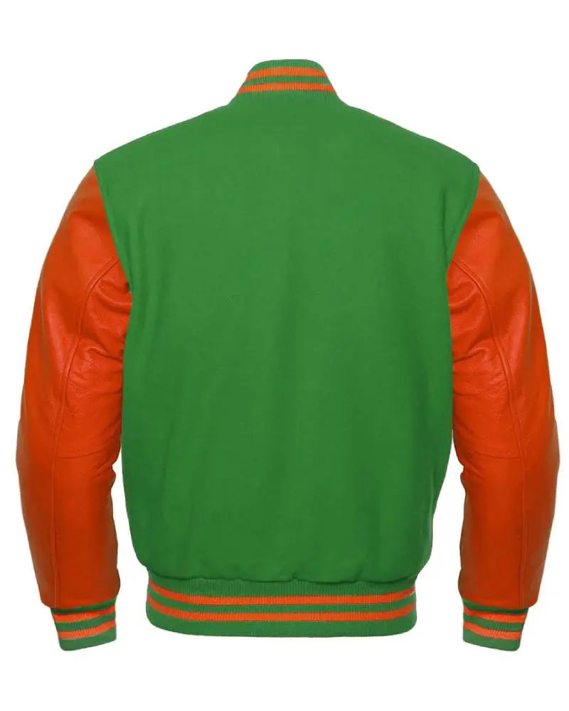 Green And Orange Varsity Jacket USA Jackets