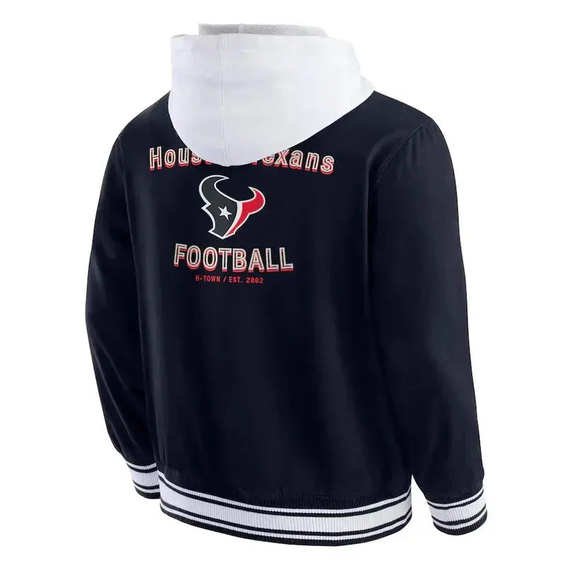 Houston Texans Navy Cotton Hooded Jacket USA Jackets