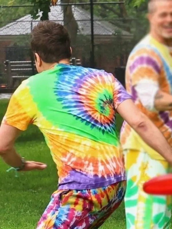 Jimmy Fallon Rainbow Tie Dye Shirt USA Jackets