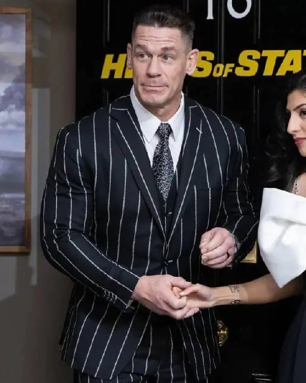 John Cena Head Of State Screening Striped Blazer USA Jackets