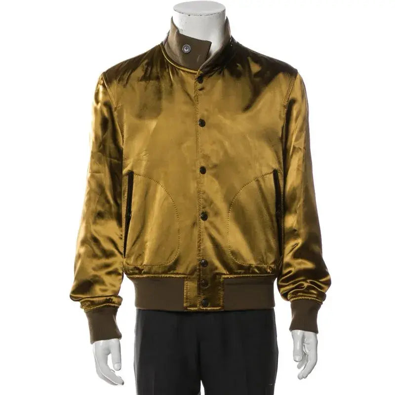 John Legend The Voice Olive Silk Bomber Jacket - USA Jackets