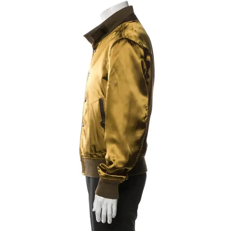 John Legend The Voice Olive Silk Bomber Jacket - USA Jackets
