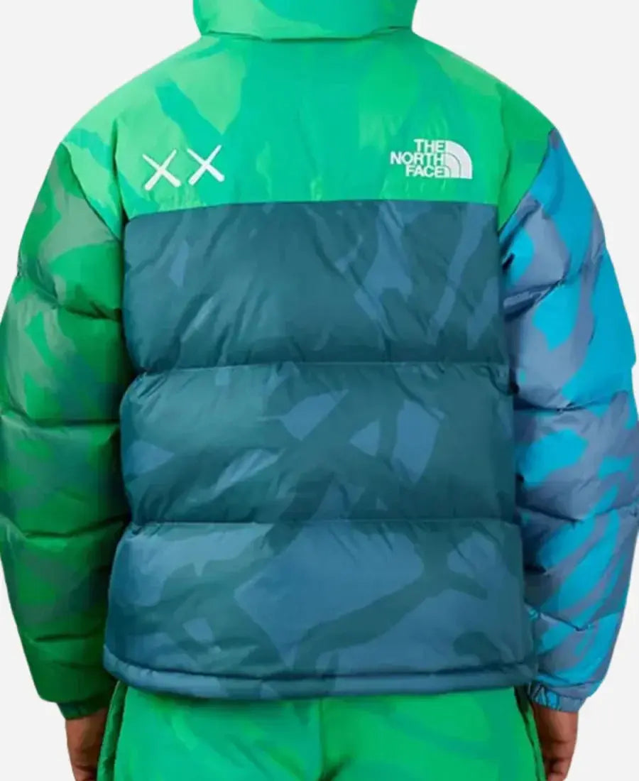 KAWS x The North Face Retro 1996 Nuptse Green Jacket - USA Jackets