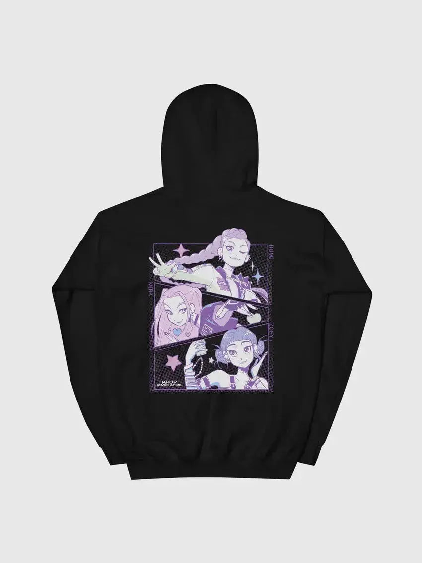 KPop Demon Hunters Huntrix Black Hoodie USA Jackets