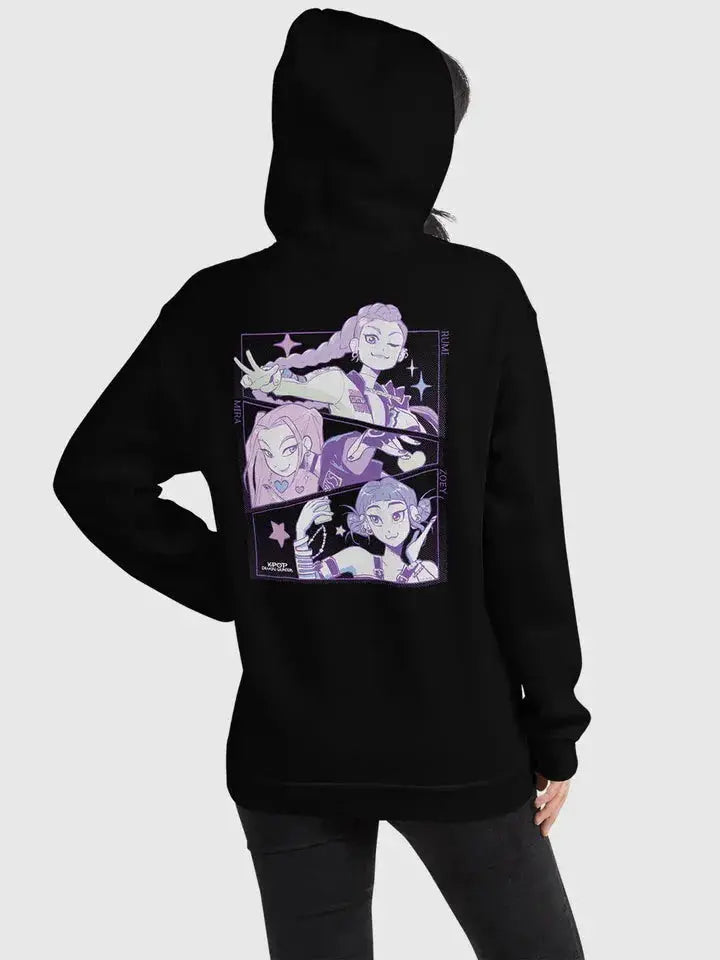KPop Demon Hunters Huntrix Black Hoodie USA Jackets