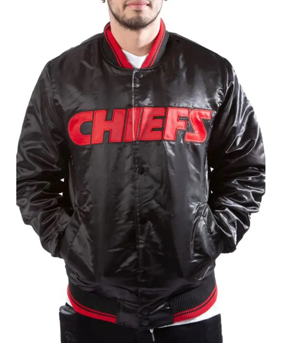 Kansas City Chiefs Black Satin Jacket USA Jackets