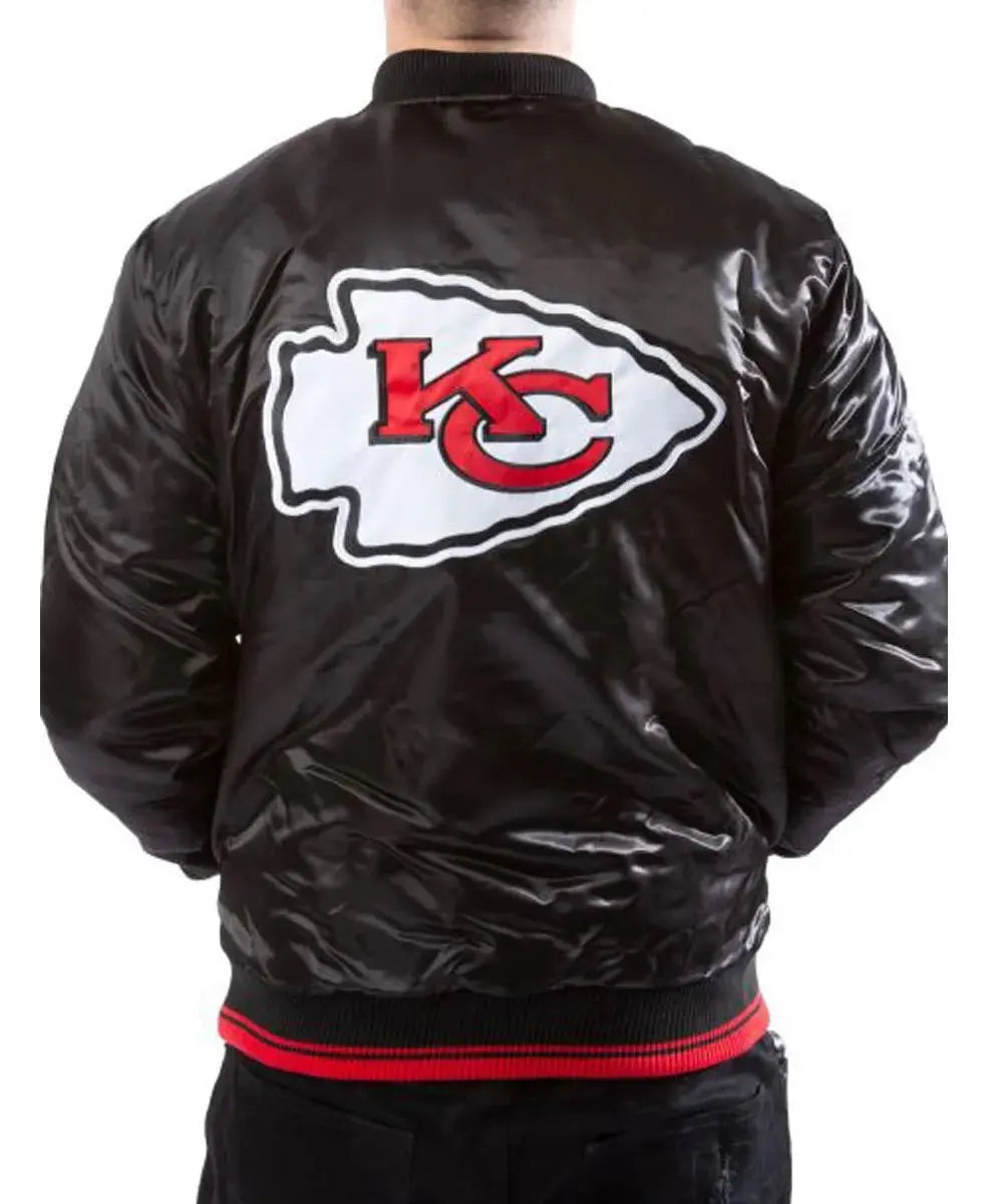 Kansas City Chiefs Black Satin Jacket USA Jackets