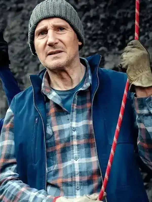 Liam Neeson Ice Road Vengeance 2025 Blue Vest USA Jackets