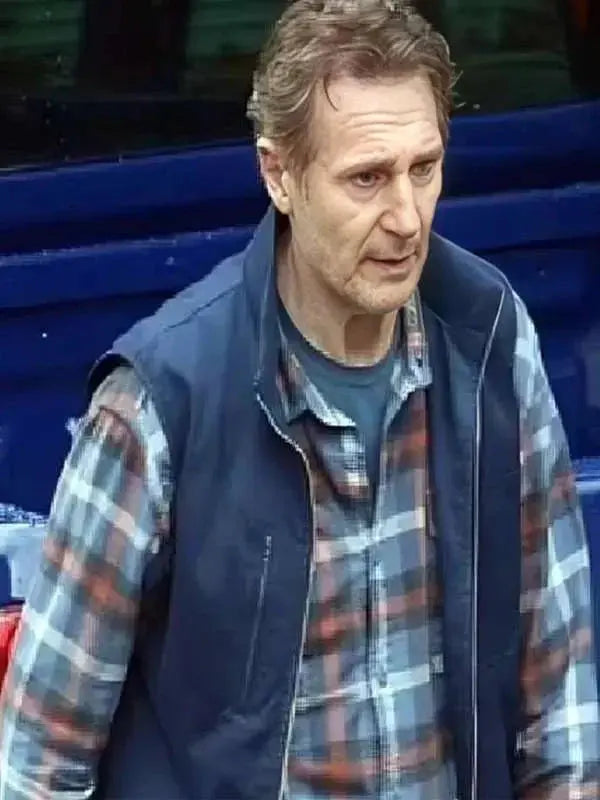 Liam Neeson Ice Road Vengeance 2025 Blue Vest USA Jackets