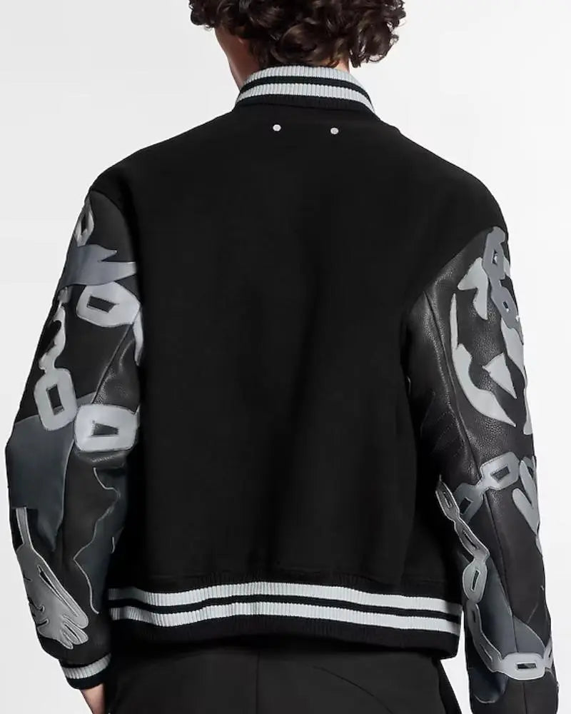Louis Vuitton Chains Camo Varsity Jacket USA Jackets