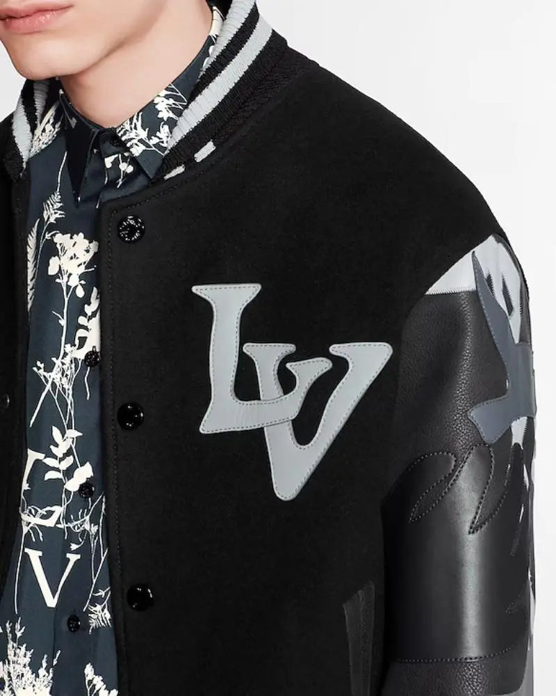 Louis Vuitton Chains Camo Varsity Jacket USA Jackets