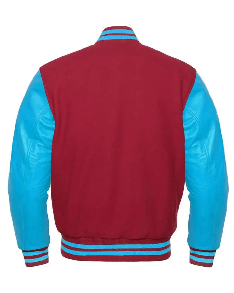 Maroon And Blue Varsity Letterman Jacket USA Jackets