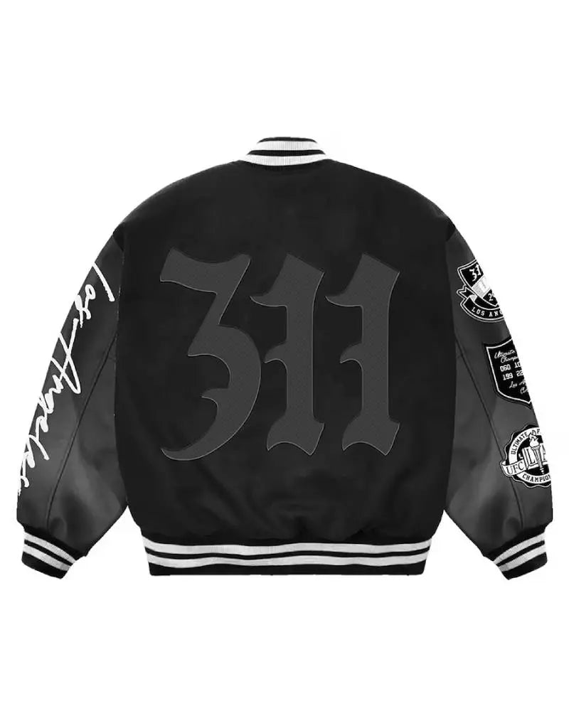 Men’s Black UFC 311 Los Angeles Full-Snap Varsity Jacket USA Jackets