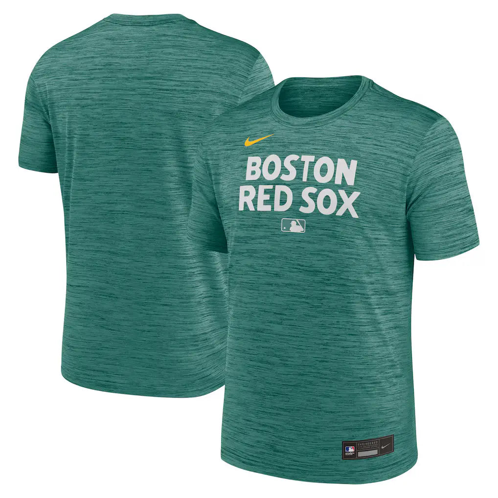 Men’s Boston Red Sox Nike Green 2025 Velocity T-Shirt USA Jackets