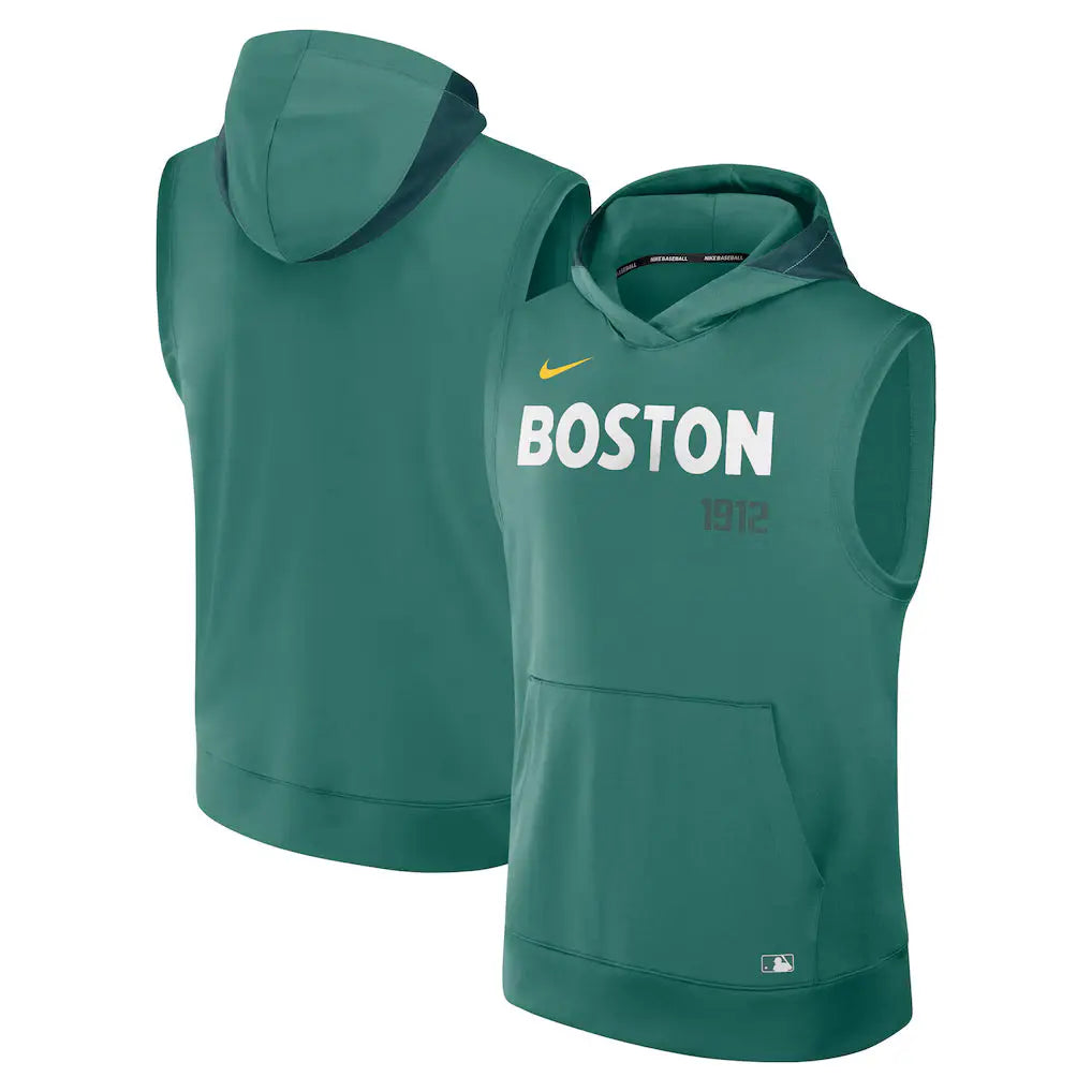 Men’s Boston Red Sox Nike Green Sleeveless Pullover Hoodie USA Jackets