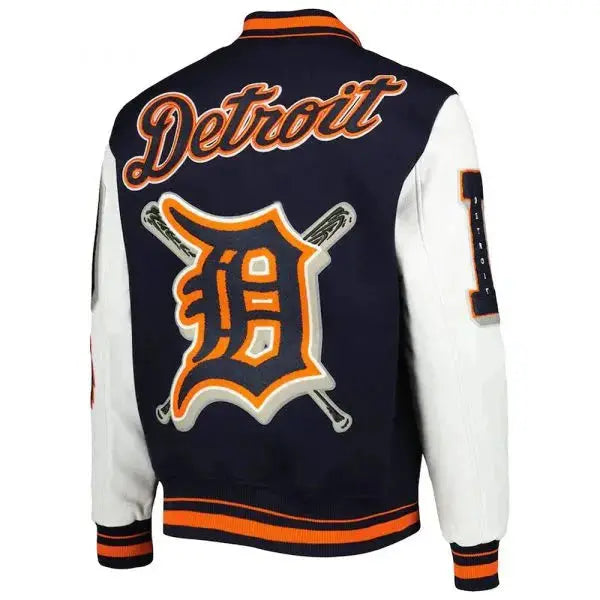 Men’s Detroit Tigers Mash Up Logo Varsity Full-zip Jacket USA Jackets