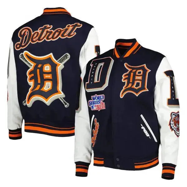 Men’s Detroit Tigers Mash Up Logo Varsity Full-zip Jacket USA Jackets