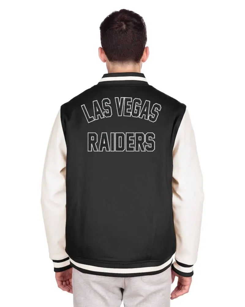 Men’s New Era Black Las Vegas Raiders Third Down Varsity Full-Snap Jacket USA Jackets