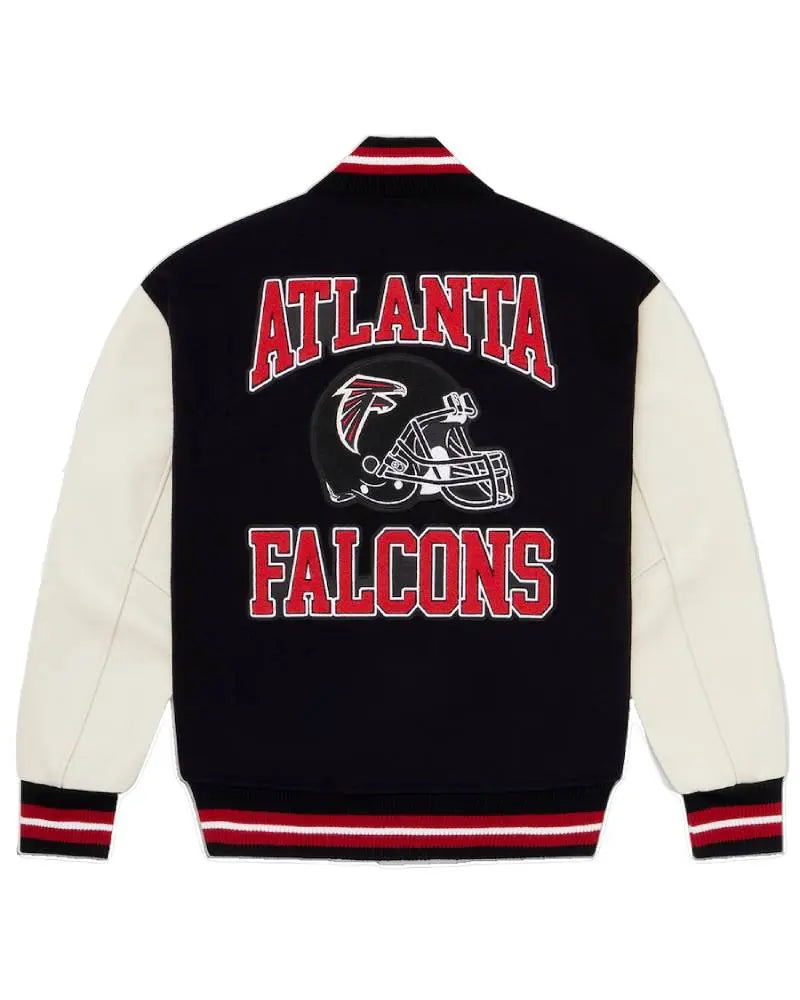 Men’s OVO x NFL Black Atlanta Falcons Full-Snap Varsity Jacket USA Jackets