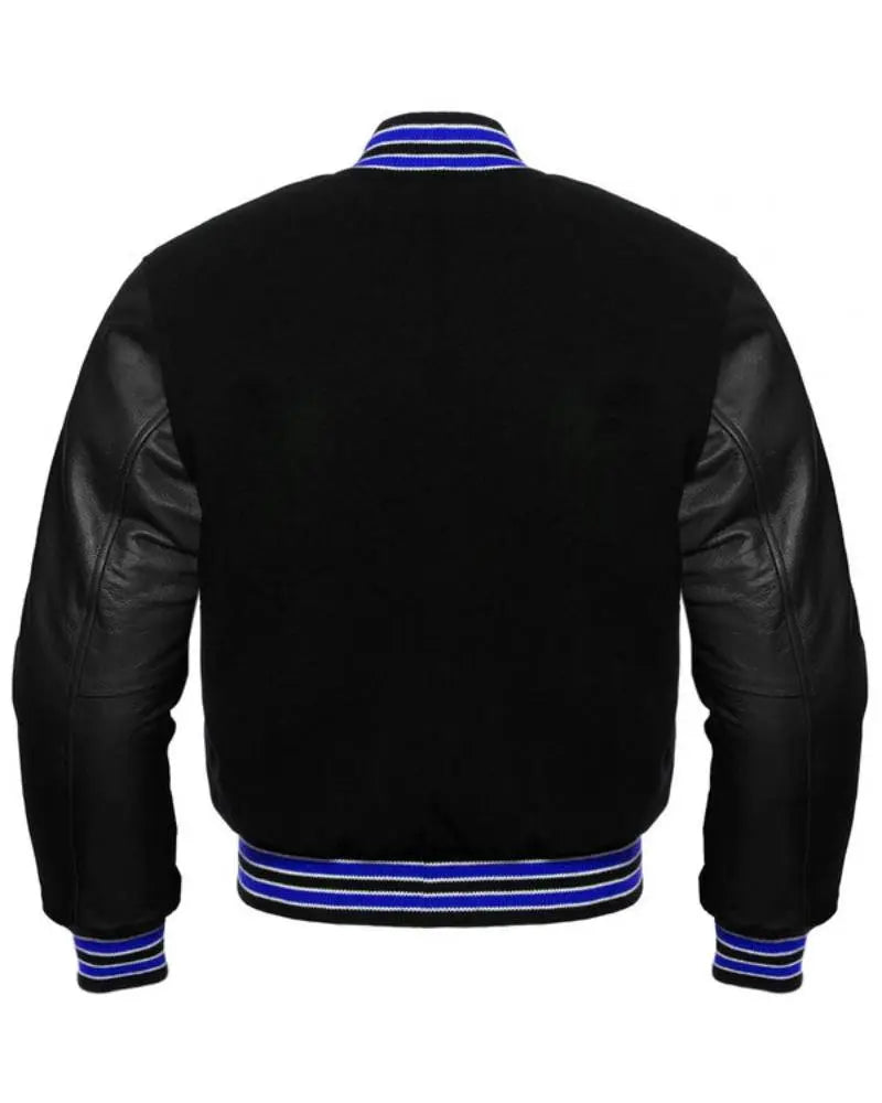 Midnight Varsity Jacket With Royal Highlights USA Jackets