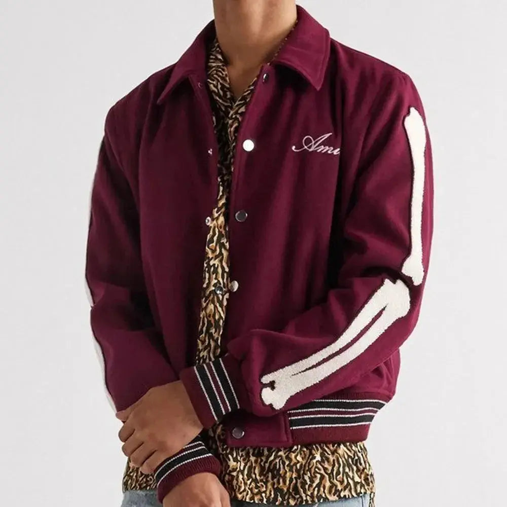 Amiri Bones Letterman Wool Jacket USA Jackets