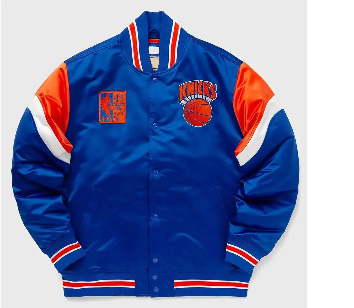 NY Knicks Heavyweight Royal Satin Jacket USA Jackets