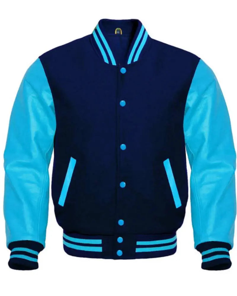 Navy And Sky Blue Letterman Jacket USA Jackets