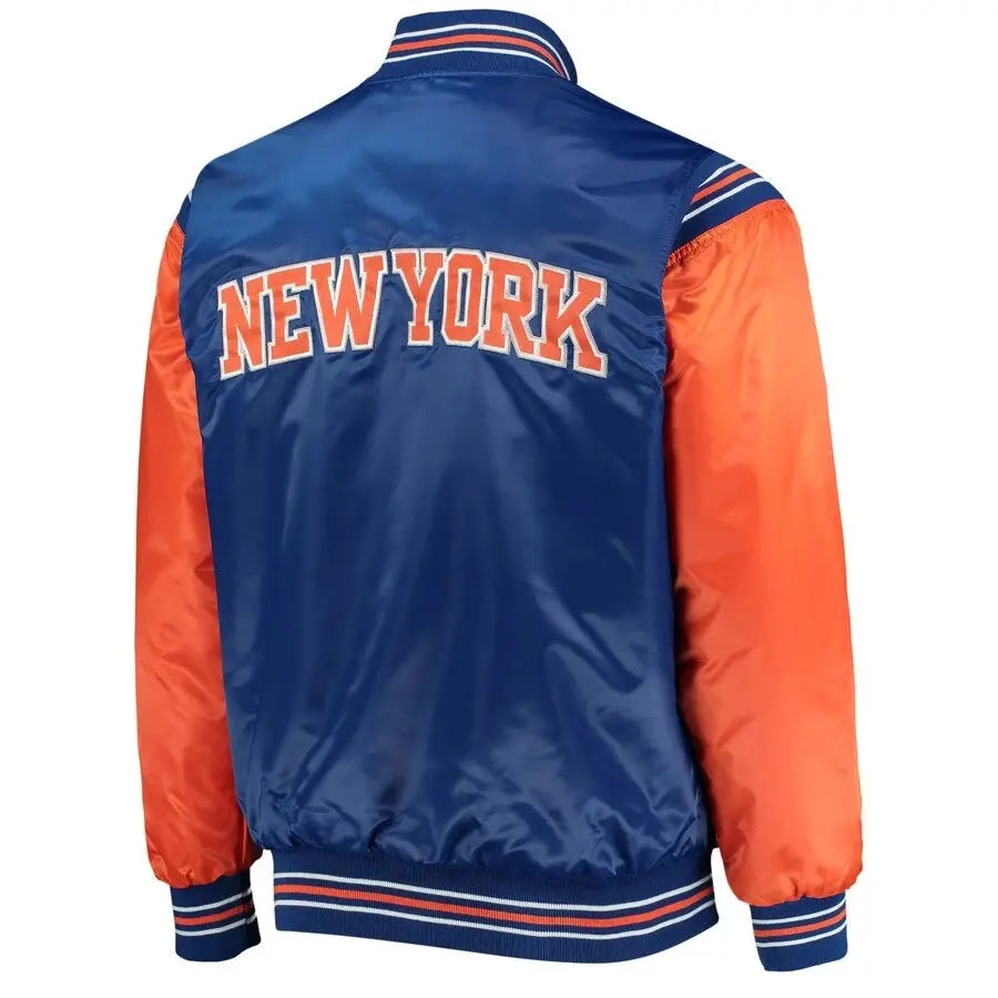 New York Knicks Enforcer Full-Snap Satin Varsity Jacket USA Jackets