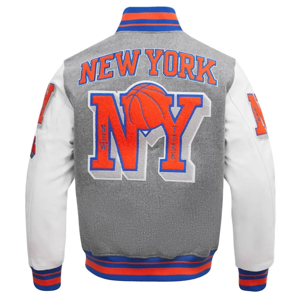 New York Knicks Mashup Wool & Leather Varsity Jacket USA Jackets