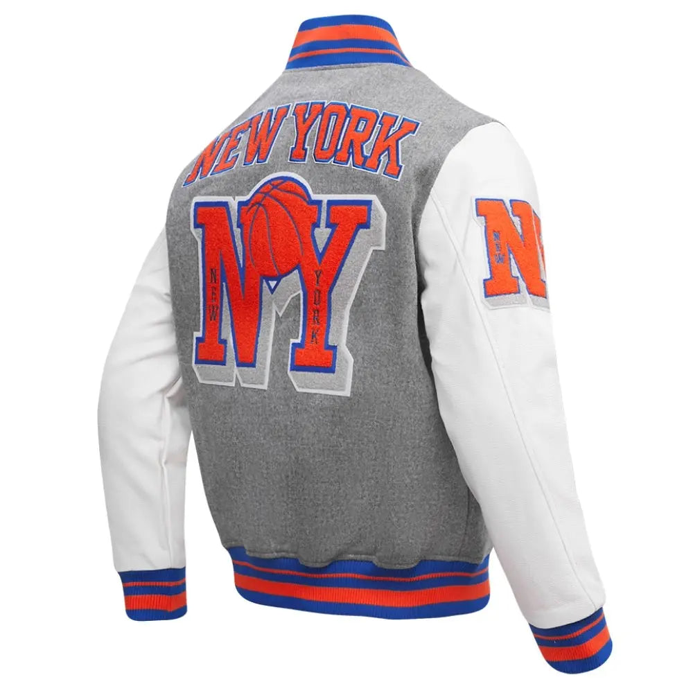 New York Knicks Mashup Wool & Leather Varsity Jacket USA Jackets