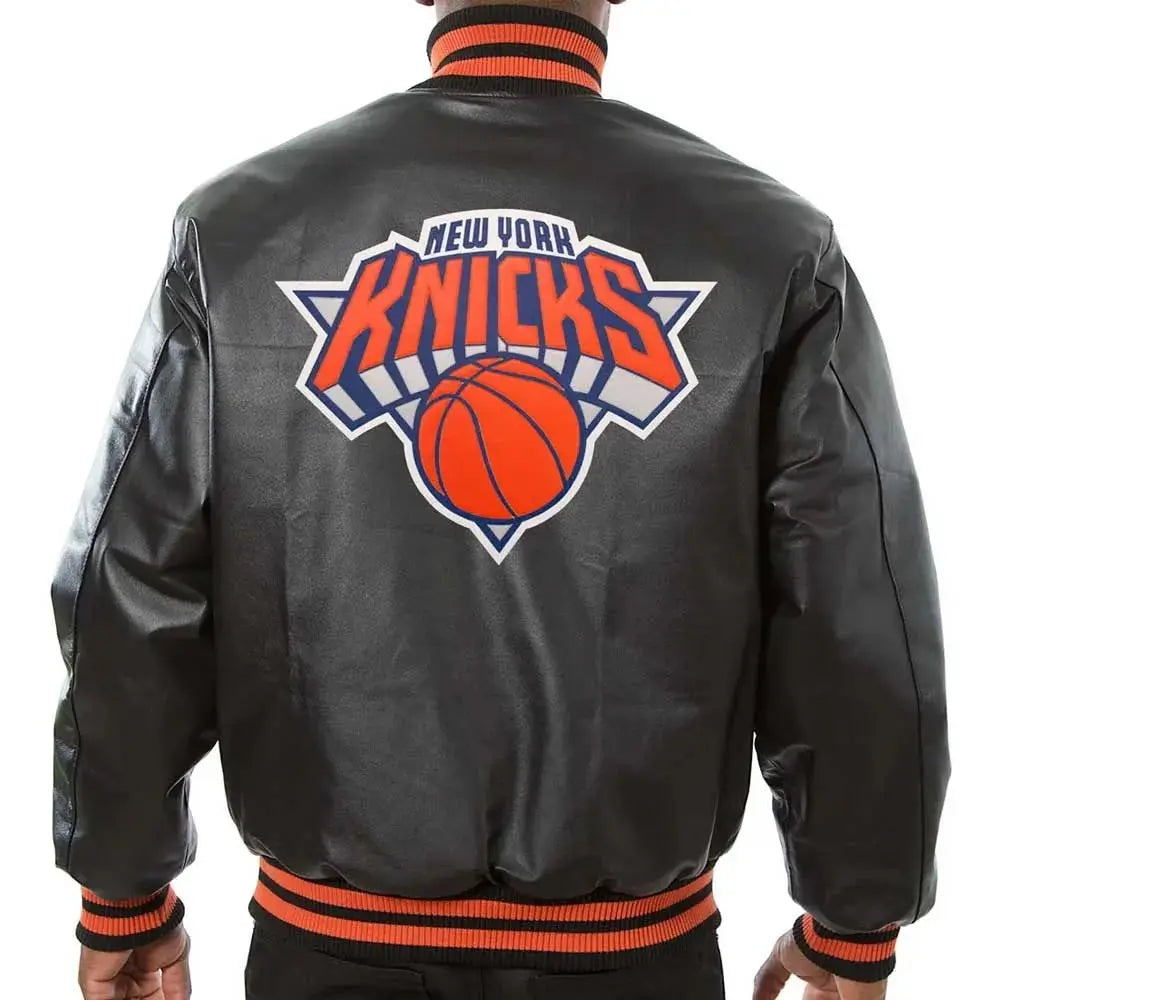 New York Knicks Varsity Black Leather Jacket USA Jackets