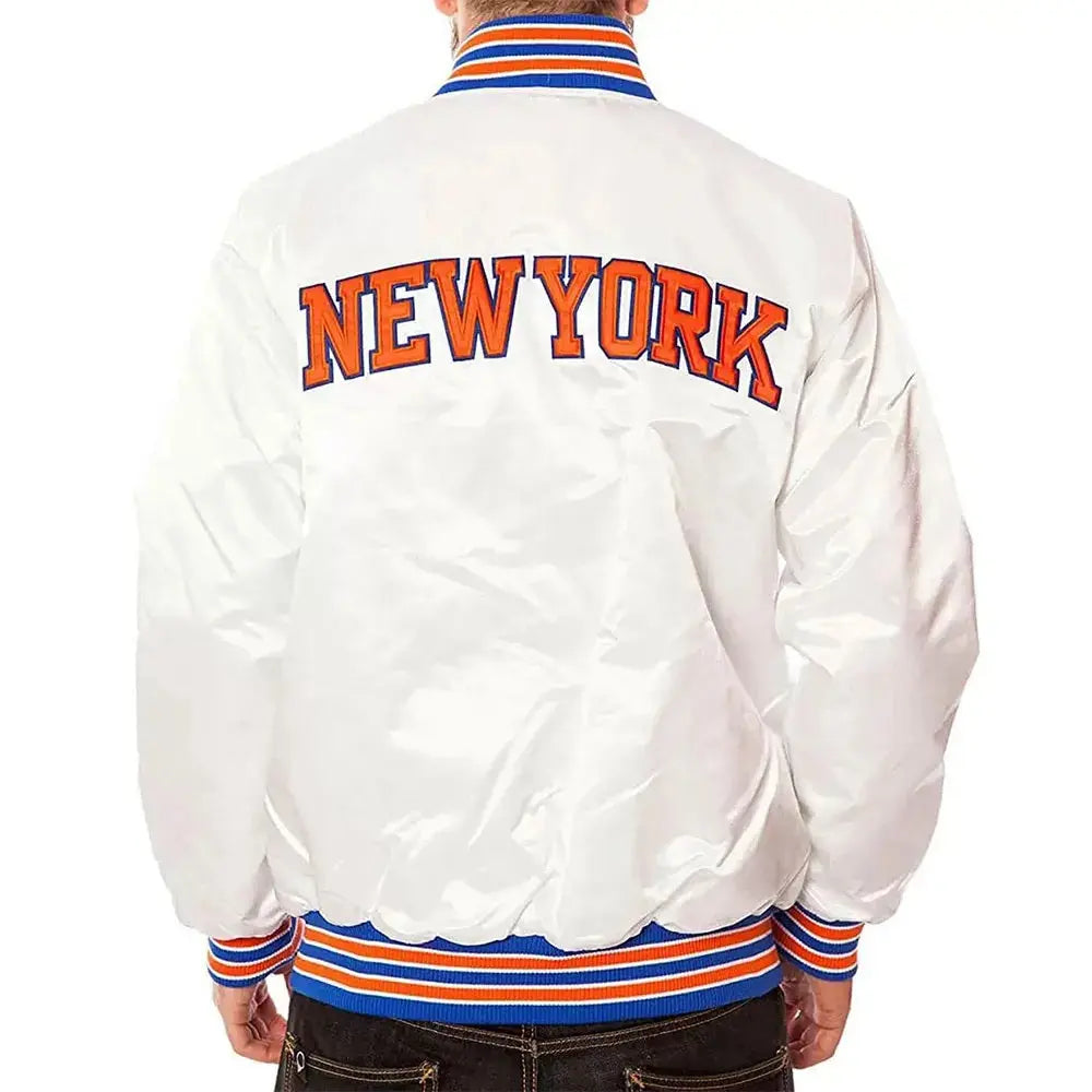 New York Knicks White Satin Jacket USA Jackets