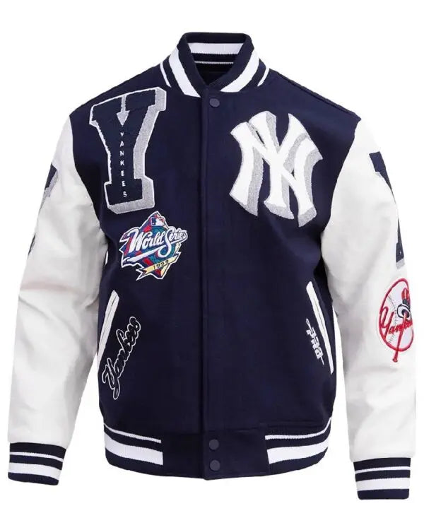 New York Yankees Mashup Wool & Leather Varsity Jacket USA Jackets