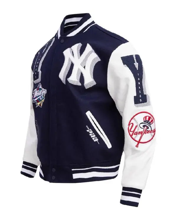 New York Yankees Mashup Wool & Leather Varsity Jacket USA Jackets