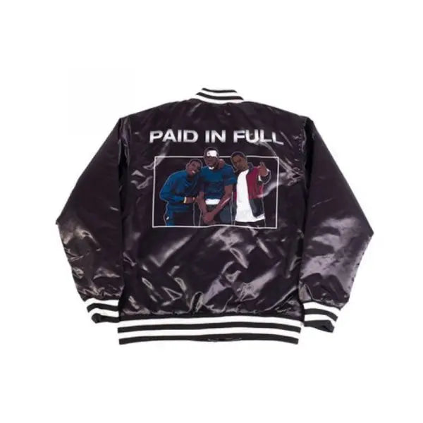 Paid In Full Black Satin Jacket USA Jackets