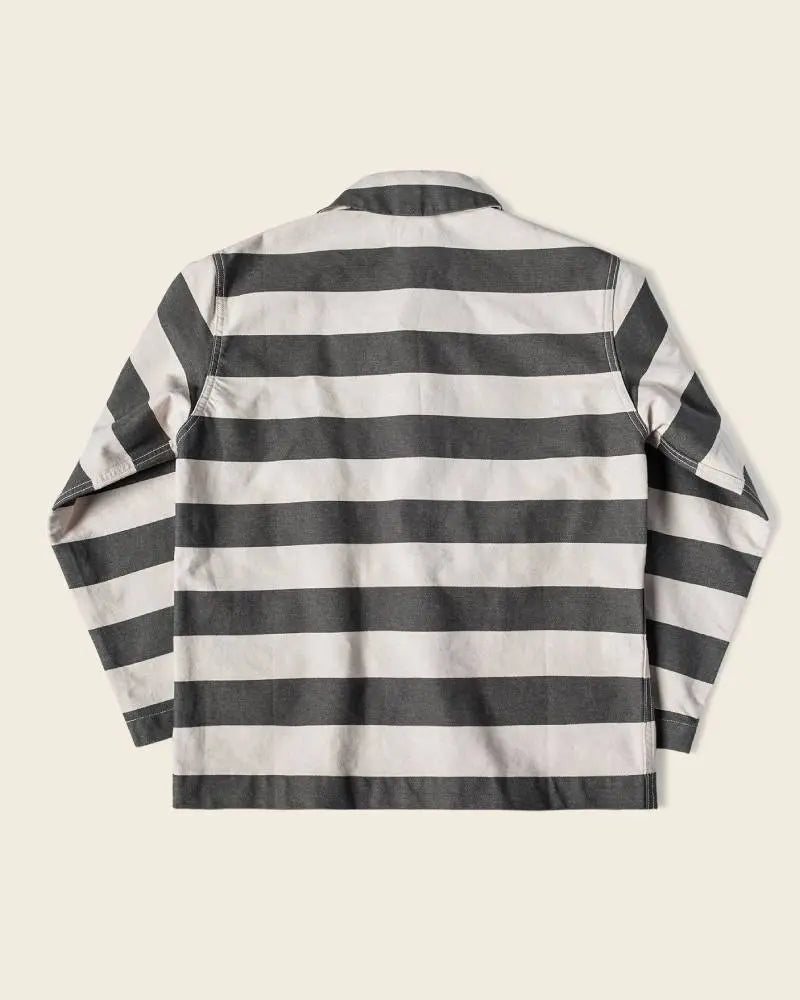 Prison Stripe Shawl Collar Coverall Jacket USA Jackets