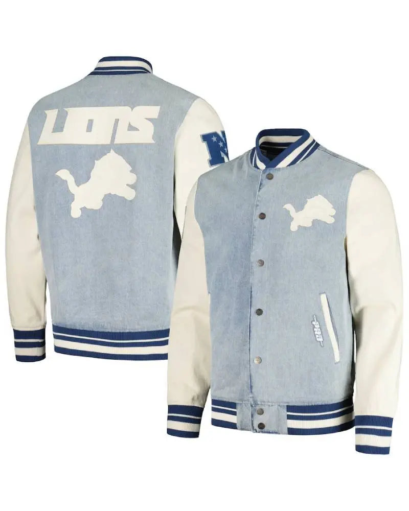Pro Standard Denim Detroit Lions Varsity Blues Jacket USA Jackets